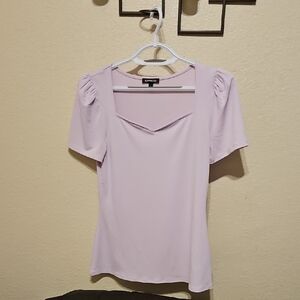 Express Light Pink Bodycon Blouse - Size M - Chic & Flattering